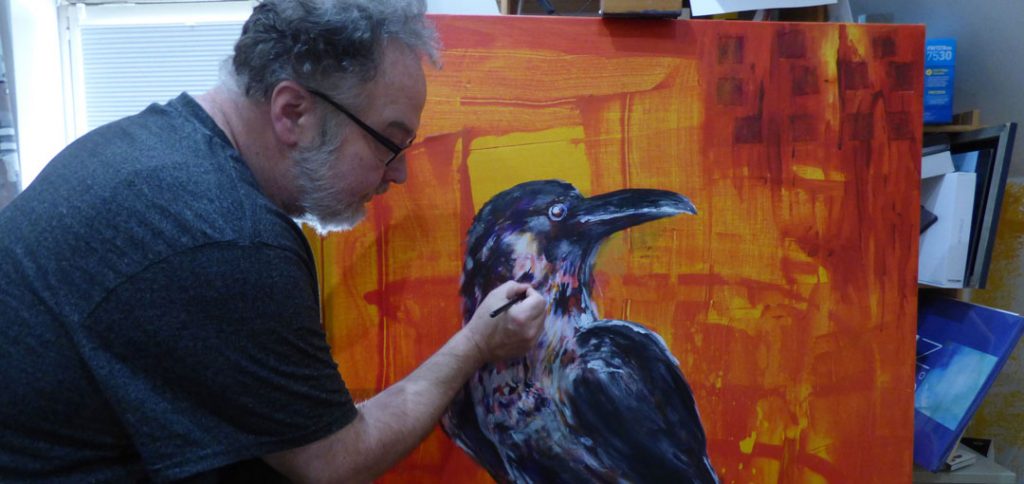 Me painting the Raven